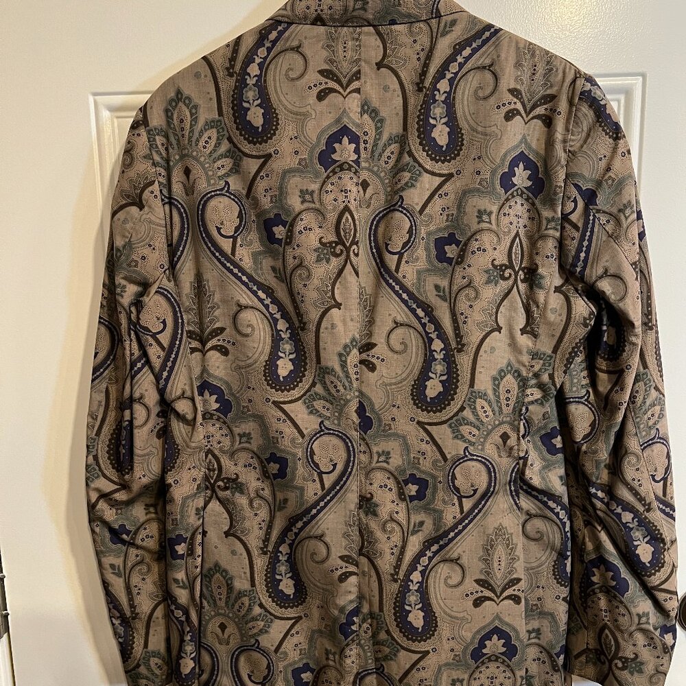 ETRO Taupe/Purple/Olive Paisley Blazer Men's 40R - Picture 2 of 12